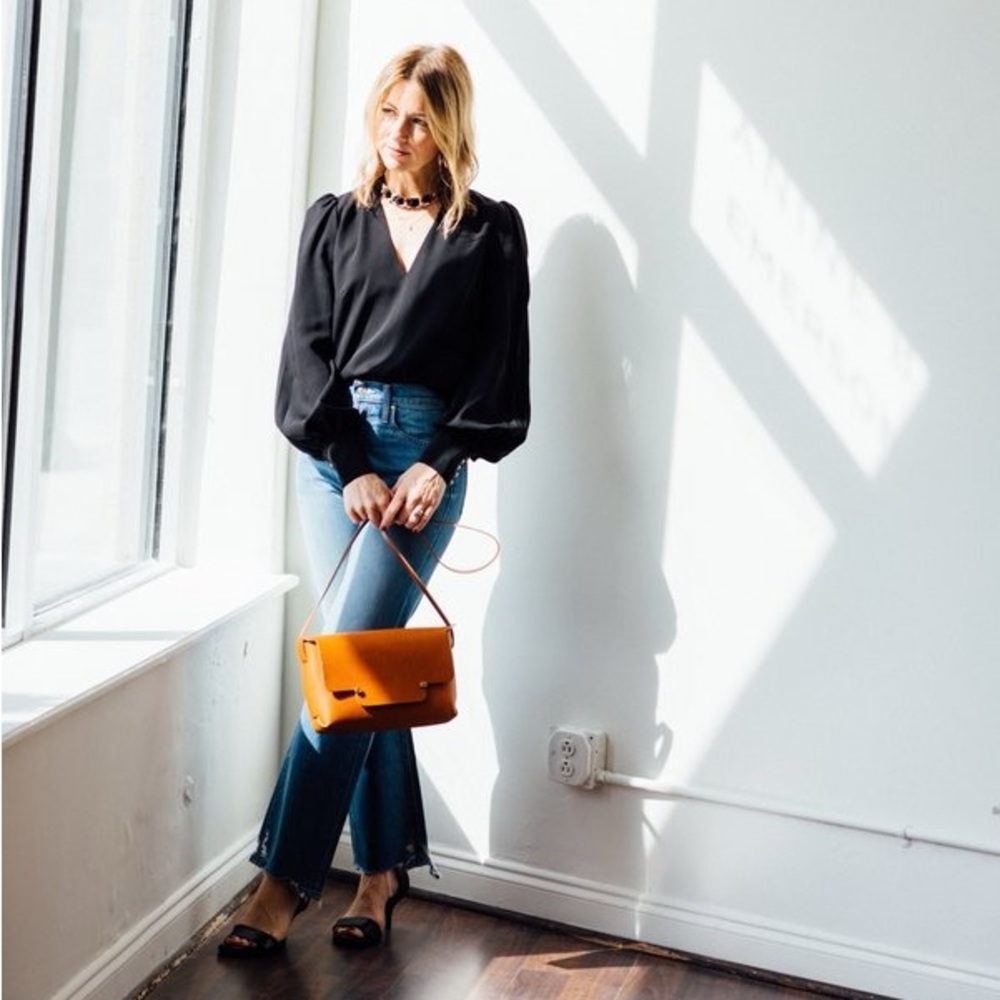 Mother Superior The Rambler Ankle Chew Post No Bills Blue Wide Leg Crop Jeans - Picture 7 of 17